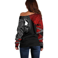 Papua New Guinea Polynesian Women's Off Shoulder Sweater - Polynesian Chain Style - Polynesian Pride