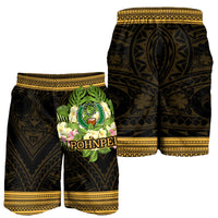 Pohnpei Men's Shorts - Polynesian Gold Patterns Collection - Polynesian Pride