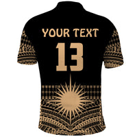 (Custom Text and Number) Marshall Islands Polo Shirt Best Tattoo Version Golden LT13 - Polynesian Pride