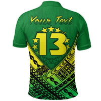 Custom Cook Islands Rugby Polo Shirt Simple Polynesian Custom Text and Number LT13 - Polynesian Pride