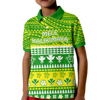 Hawaii Christmas Polo Shirt KID Polynesian Mele Kalikimaka Santa Claus LT13 Unisex Green - Polynesian Pride
