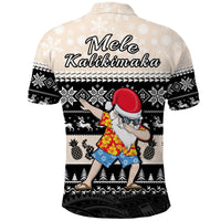 Hawaii Mele Kalikimaka Polo Shirt Dabbing Santa Black Merry Christmas LT14 - Polynesian Pride