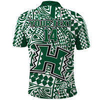 (Custom Text and Number) Hawaii Football Polo Shirt Rainbow Warriors Tribal Kakau LT14 - Polynesian Pride