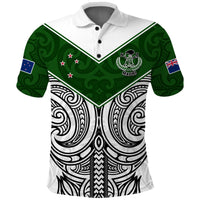 (Custom Text and Number) New Zealand Silver Fern Rugby Polo Shirt Maori Pacific LT14 White - Polynesian Pride