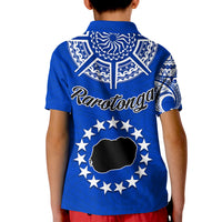 Rarotonga Cook Islands Polo Shirt Turtle and Map Style Blue LT13 - Polynesian Pride