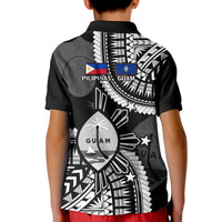 Guam Philippines Polo Shirt Guaman Filipinas Together Black LT14 - Polynesian Pride