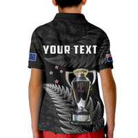 Custom New Zealand 2022 Rugby Polo Shirt Black Fern Proud Champions RWC LT14 - Polynesian Pride
