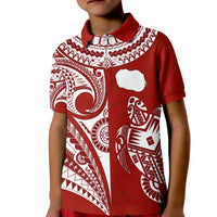(Custom Text and Number) Rarotonga Cook Islands Polo Shirt Turtle and Map Style Red LT13 - Polynesian Pride