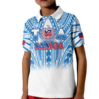 Samoa Rugby Polo Shirt KID Toa Samoa Polynesian Pacific White Version LT14 Kid White - Polynesian Pride