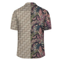 Palm Leaves Tropical Flowers Lauhala Moiety Hawaiian Shirt - Polynesian Pride