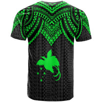 Papua New Guinea Custom T Shirt Polynesian Armor Style Green - Polynesian Pride