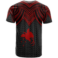 Papua New Guinea T Shirt Polynesian Armor Style Red - Polynesian Pride