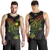 Papua New Guinea Custom Personalised Men's Tank Top - Reggae Turtle - Polynesian Pride