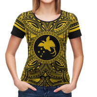 Papua New Guinea All T Shirt Papua New Guinea Flag Polynesian Gold Black - Polynesian Pride