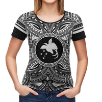 Papua New Guinea All T Shirt Papua New Guinea Flag Polynesian White Black - Polynesian Pride
