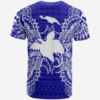 Papua New Guinea All T Shirt Papua New Guinea Flag Map Polynesian Tattoo Blue - Polynesian Pride