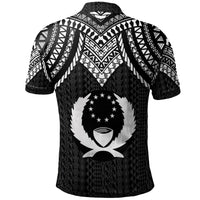 Pohnpei Custom Polo Shirt Polynesian Armor Style Black - Polynesian Pride