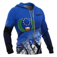 Pohnpei Coat of Arms Zip up Hoodie Polynesian Pattern - Polynesian Pride