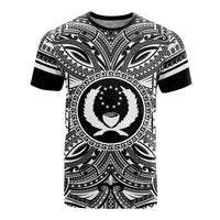 Pohnpei All T Shirt Pohnpei Coat Of Arms Polynesian White Black Unisex Black - Polynesian Pride