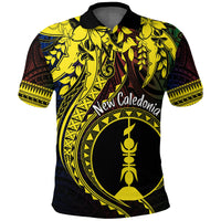 New Caledonia Custom Polo Shirt Kanaky Mix Plumeria LT7 Black - Polynesian Pride