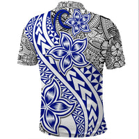 Traditional Polynesian Tribal Tattoo Retro Polo Shirt Blue LT9 - Polynesian Pride