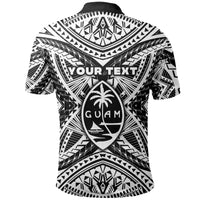Custom Guam Rugby Polo Shirt Polynesian Patterns Black LT16 - Polynesian Pride