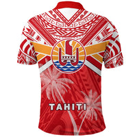 Custom Tahiti Rugby Polo Shirt Polynesian Coat Of Arms and Flag - Polynesian Pride