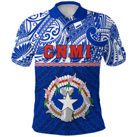 Northern Mariana Islands Polo Shirt Polynesian CNMI Coat of Arms LT13 Unisex Blue - Polynesian Pride