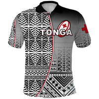 Custom Tonga Rugby Polo Shirt Impressive Version Black Custom Text and Number - Polynesian Pride
