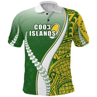 Cook Islands Rugby Polo Shirt Confident Polynesian Unisex Green - Polynesian Pride