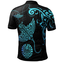 Tahiti Custom Polo Shirt Polynesian Fishing Ray Ocean - Polynesian Pride