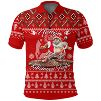 Tonga Christmas Kilisimasi Fiefia Santas Polynesia Polo Shirt LT2 RED - Polynesian Pride