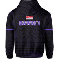 Polynesian Queen Liliuokalani Flag of Hawaii Zip Hoodie Purple - Polynesian Pride