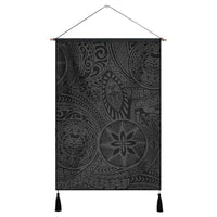 Polynesian Hawaiian Style Tribal Tattoo Gray Hanging Poster - AH Hanging Poster 43 x 65 cm Cotton And Linen - Polynesian Pride
