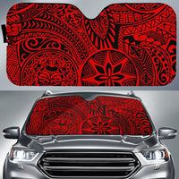 Polynesian Hawaiian Style Tribal Tattoo Car Sun Shade Auto Sun Shade Universal Fit Red - Polynesian Pride