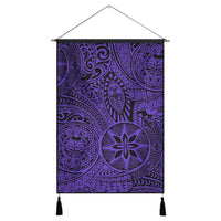 Polynesian Hawaiian Style Tribal Tattoo Violet Hanging Poster - AH Hanging Poster 43 x 65 cm Cotton And Linen - Polynesian Pride