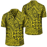 Polynesian Hawaiian Style Tribal Tattoo Yellow Hawaiian Shirt Unisex Black - Polynesian Pride