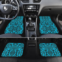 Polynesian Kakau Turtle Blue Hawaii Car Floor Mats Blue One Size - Polynesian Pride