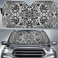 Polynesian Kakau Turtle Car Sun Shade Auto Sun Shade Universal Fit White - Polynesian Pride