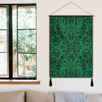 Polynesian Kakau Turtle Green Hanging Poster - AH Hanging Poster 50 x 75 cm Cotton And Linen - Polynesian Pride