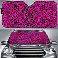Polynesian Kakau Turtle Car Sun Shade Auto Sun Shade Universal Fit Pink - Polynesian Pride