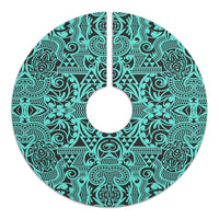 Polynesian Kakau Turtle Turquoise Tree Skirt - Polynesian Pride