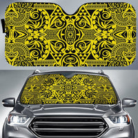 Polynesian Kakau Turtle Car Sun Shade Auto Sun Shade Universal Fit Yellow - Polynesian Pride