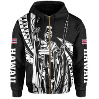 Polynesian King Culture Gray Hoodie (Zip up) Mega Style - Polynesian Pride