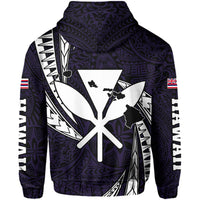 Polynesian King Hawaiian Style Tribal Tattoo Violet Hoodie (Zip up) Mega Style - Polynesian Pride