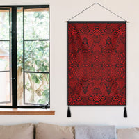 Polynesian Lauhala Mix Red Hanging Poster - AH Hanging Poster 50 x 75 cm Cotton And Linen - Polynesian Pride