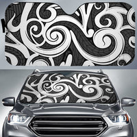 Polynesian Maori Ethnic Ornament Car Sun Shade Auto Sun Shade Universal Fit Gray - Polynesian Pride