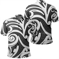 Unisex Polynesian Maori Ethnic Ornament Gray Polo Shirt Unisex Art - Polynesian Pride