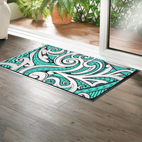 Polynesian Maori Ethnic Ornament Turquoise Hawaii Door Mat - Polynesian Pride