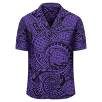 Polynesian Maori Lauhala Violet Hawaiian Shirt - Polynesian Pride